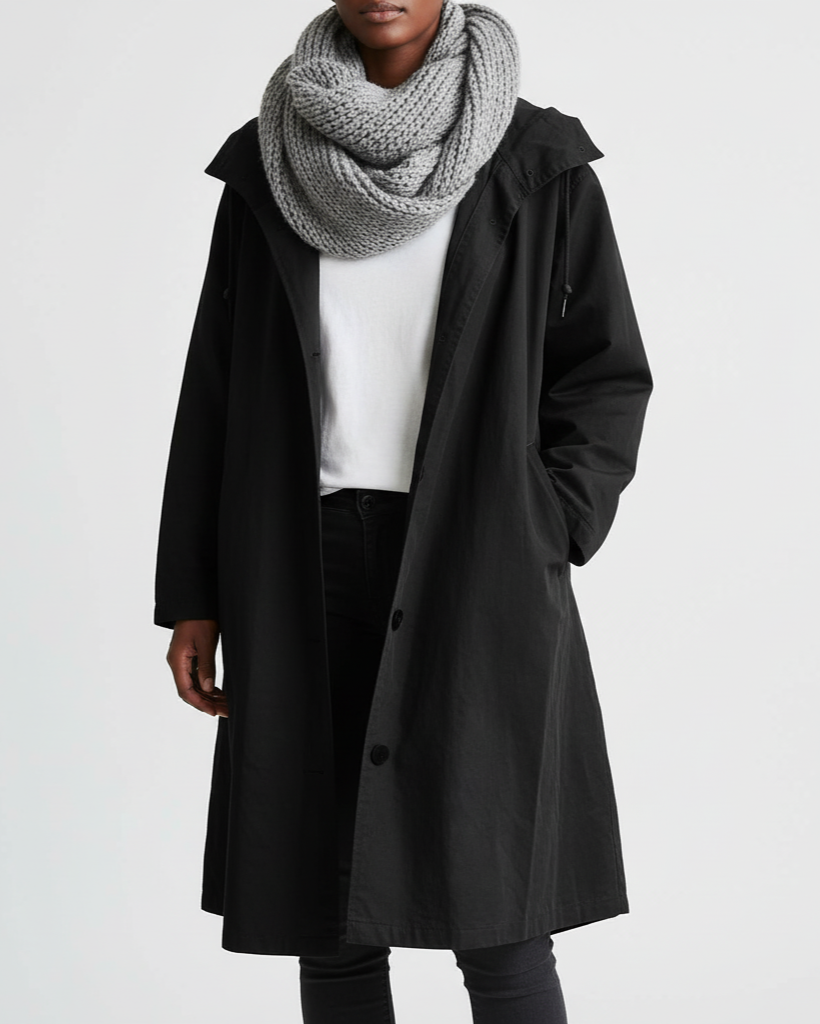 Chaqueta de Lluvia para Damas con Ajuste Ajustable – Modelo Largo