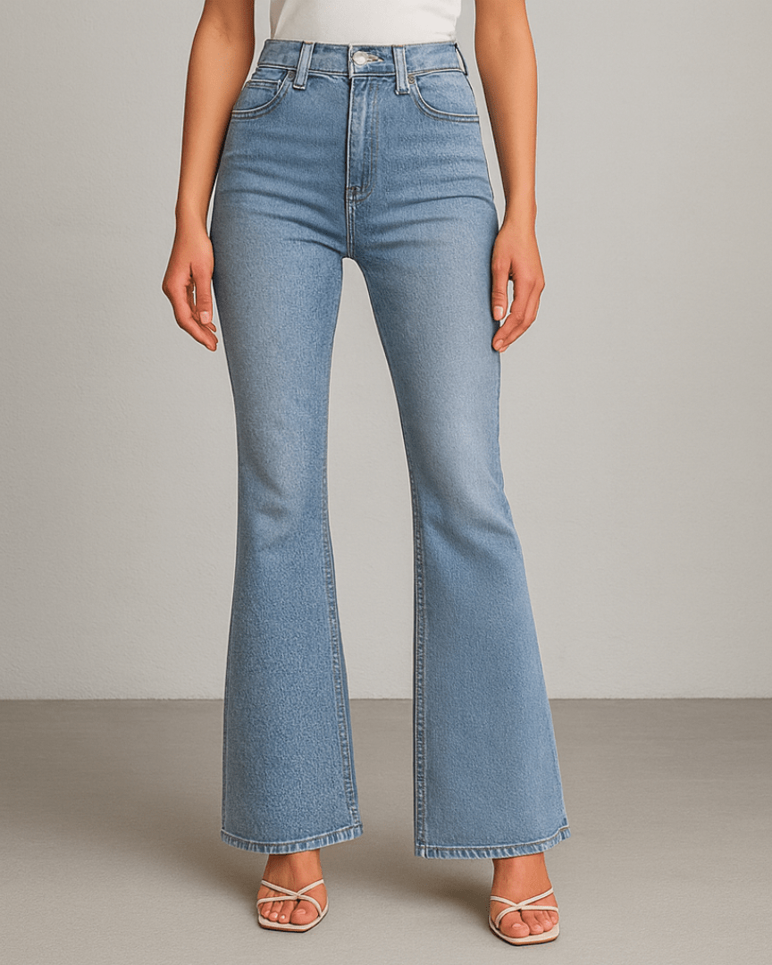 Jeans de Cintura Alta para Damas – Look de Denim de Cintura Alta -