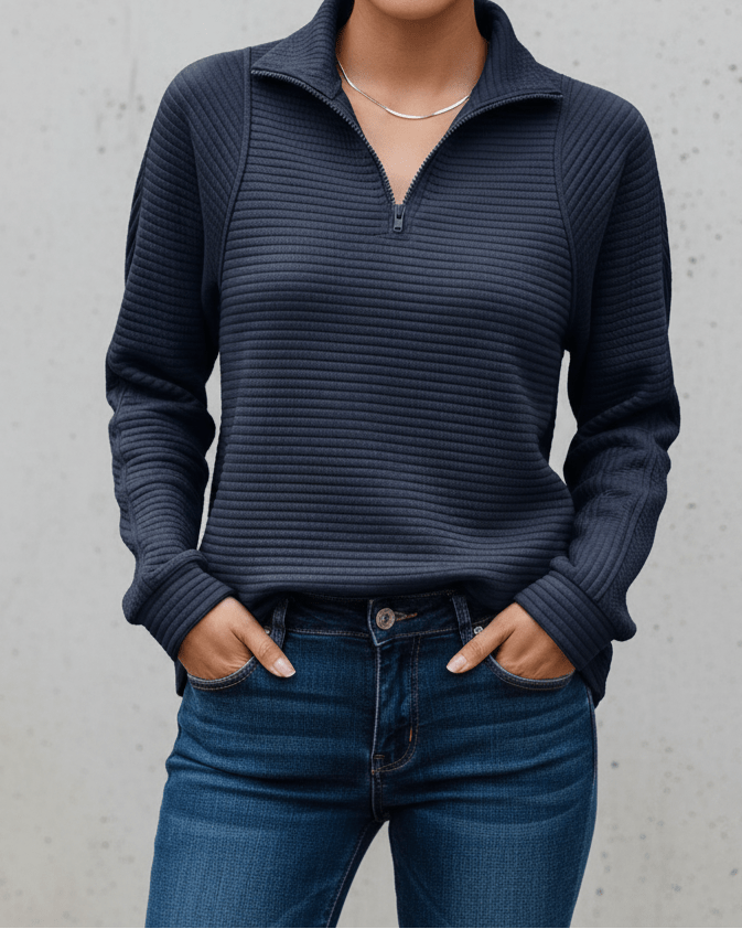 Suéter ZipperKnit para Damas con Cremallera - Diseño Práctico y Moderno -