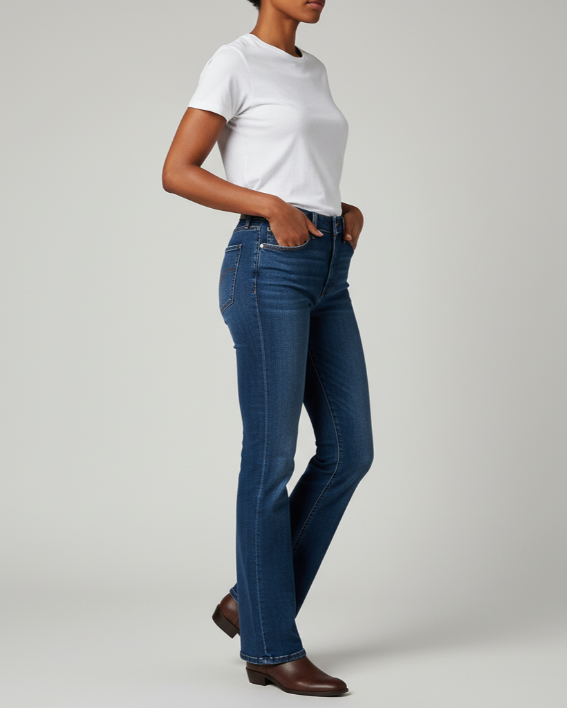 Jeans de Cintura Alta para Damas – Look de Denim de Cintura Alta