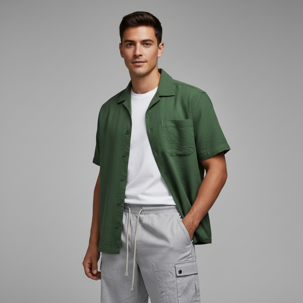 Bermudas Cargo Hombre Lino Algodón | Pantalón Corto Hombre