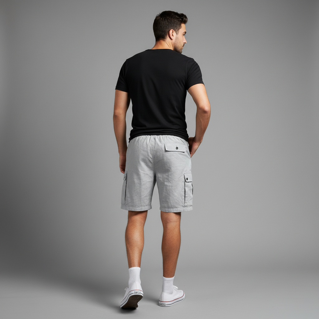 Bermudas Cargo Hombre Lino Algodón | Pantalón Corto Hombre