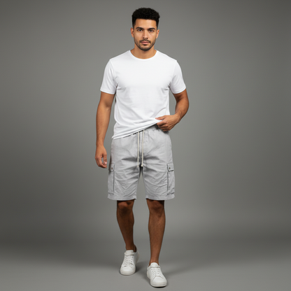 Bermudas Cargo Hombre Lino Algodón | Pantalón Corto Hombre