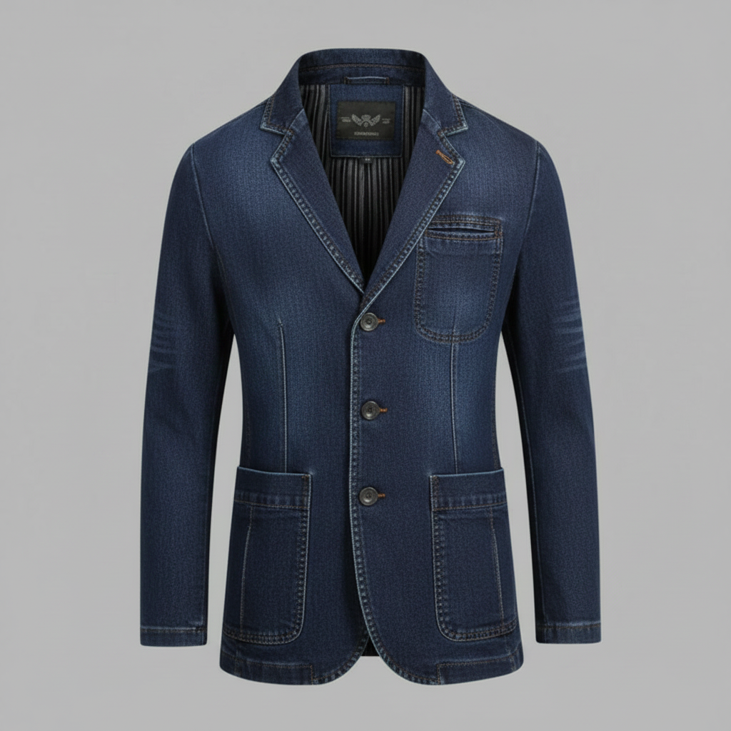 Blazer Hombre Casual Entallado de Denim | Moda Masculina