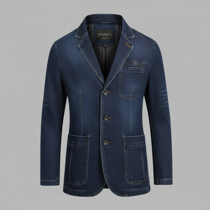 Blazer Hombre Casual Entallado de Denim | Moda Masculina