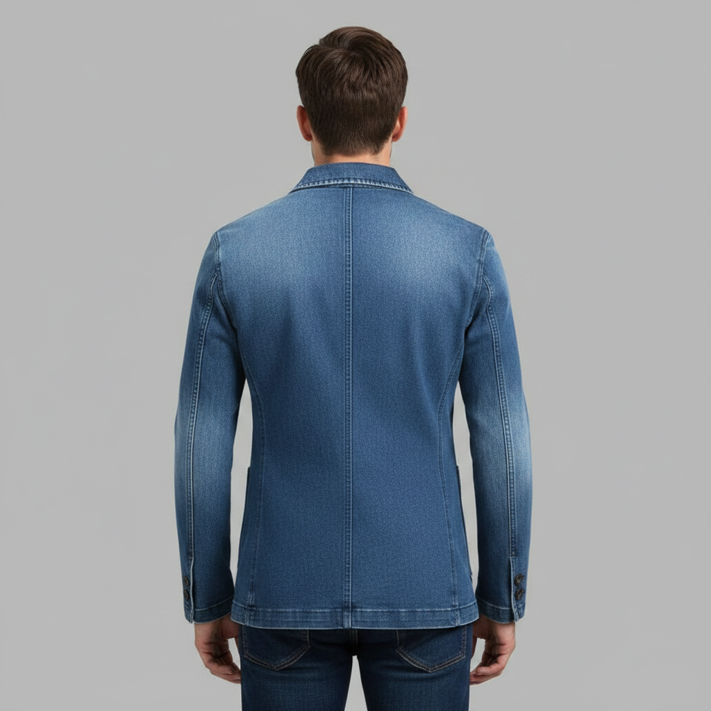 Blazer Hombre Casual Entallado de Denim | Moda Masculina