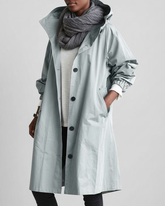 Chaqueta de Lluvia para Damas con Ajuste Ajustable – Modelo Largo