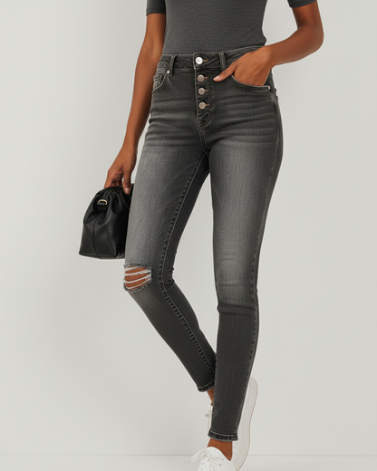 Jeans Skinny Clásicos para Damas - Cintura Alta y Diseño Atemporal