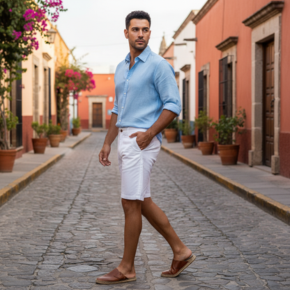 Pantalón Corto Lino Hombre | Shorts Verano Transpirables