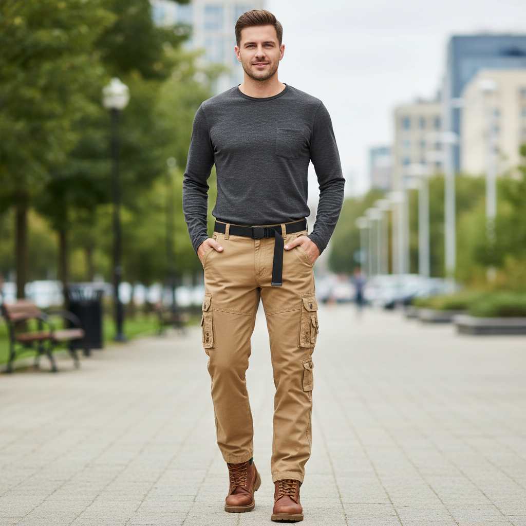 Pantalones Cargo Hombre Con Puños Ajustables | Ropa Casual