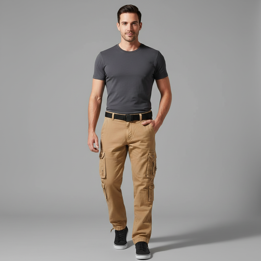 Pantalones Cargo Hombre Con Puños Ajustables | Ropa Casual