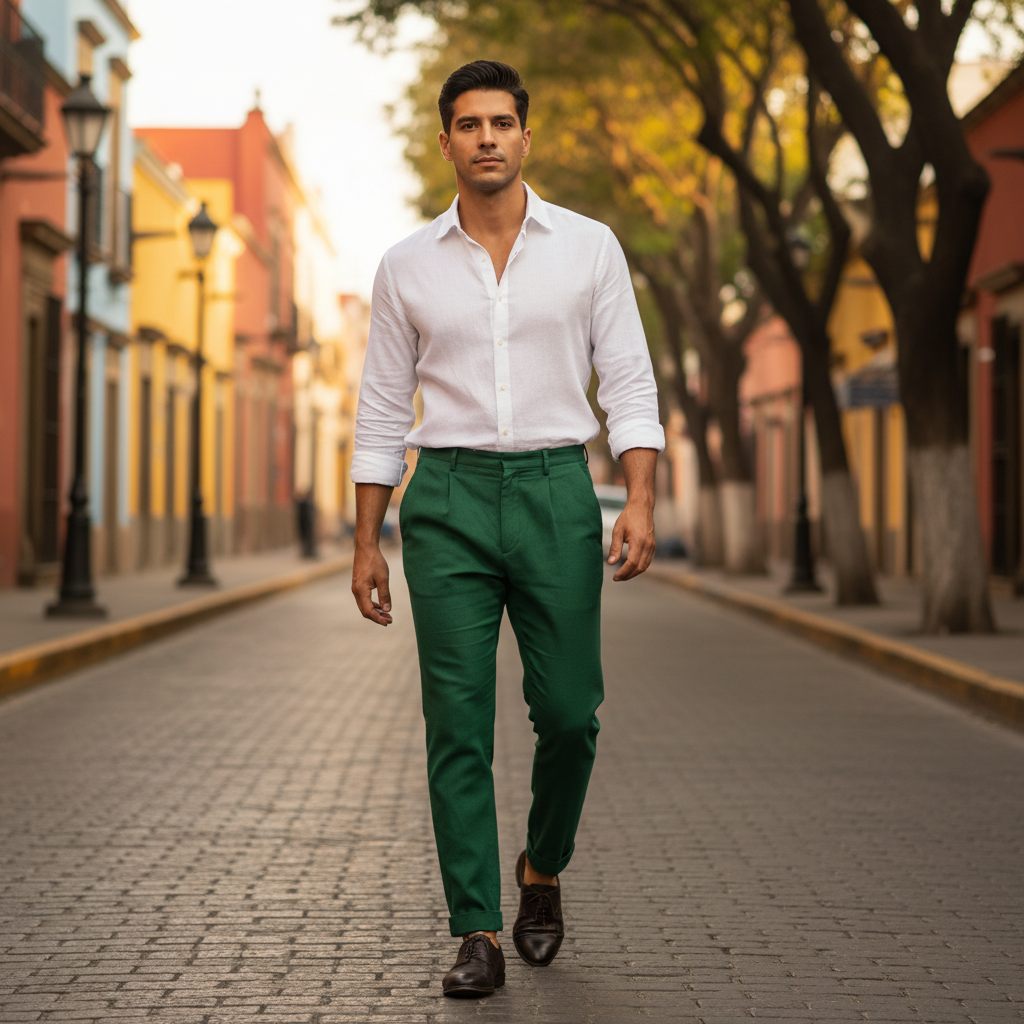 Pantalón de Lino Ligero Corte Recto para Hombre | Pantalones Hombre