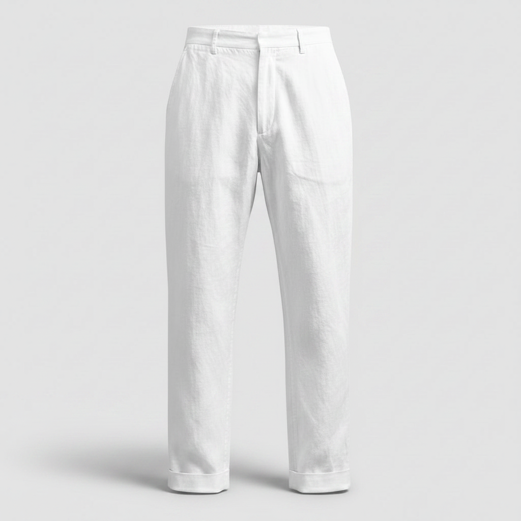 Pantalón de Lino Ligero Corte Recto para Hombre | Pantalones Hombre