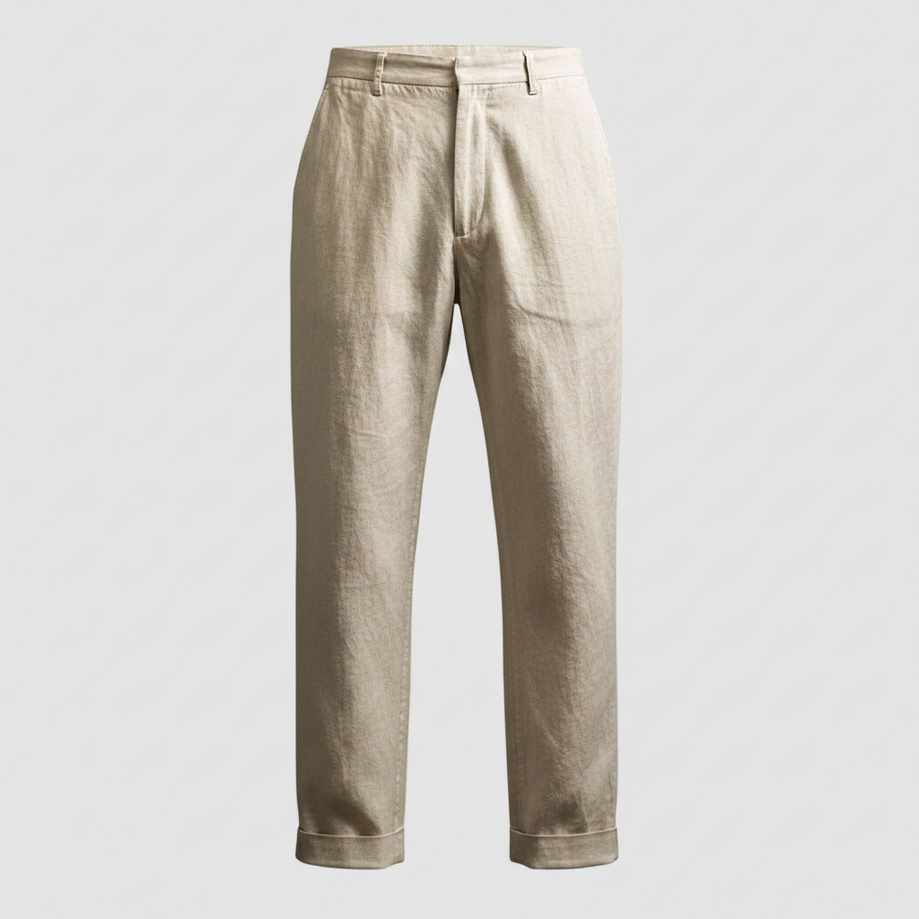 Pantalón de Lino Ligero Corte Recto para Hombre | Pantalones Hombre