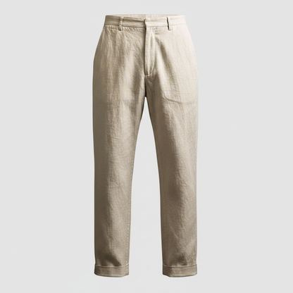 Pantalón de Lino Ligero Corte Recto para Hombre | Pantalones Hombre