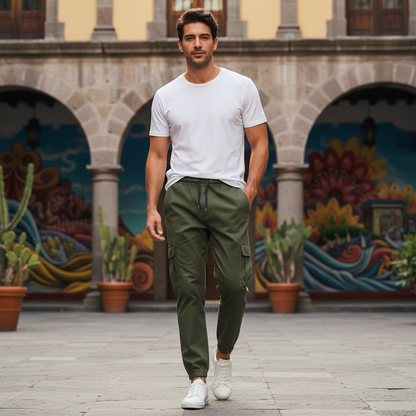 Pantalones Cargo Azul | Pantalón Cargo Hombre Ajuste Relajado