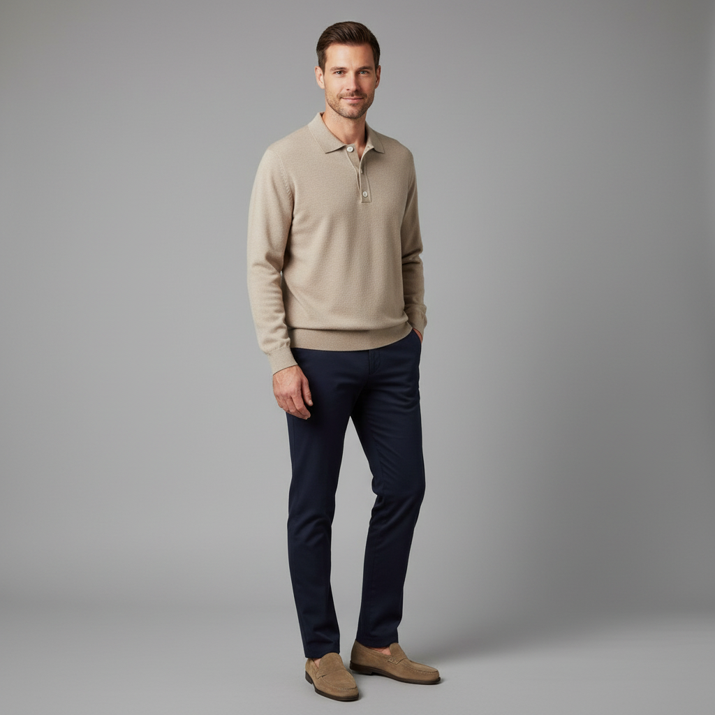 Polo Clásico Manga Larga Hombre | Camisa Casual Versátil