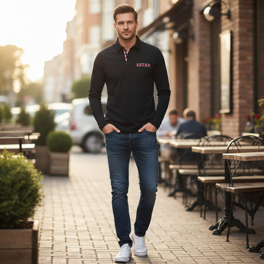 Polo Manga Larga Hombre Clásico | Polos Hombre Elegantes