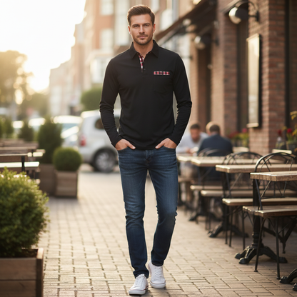 Polo Manga Larga Hombre Clásico | Polos Hombre Elegantes