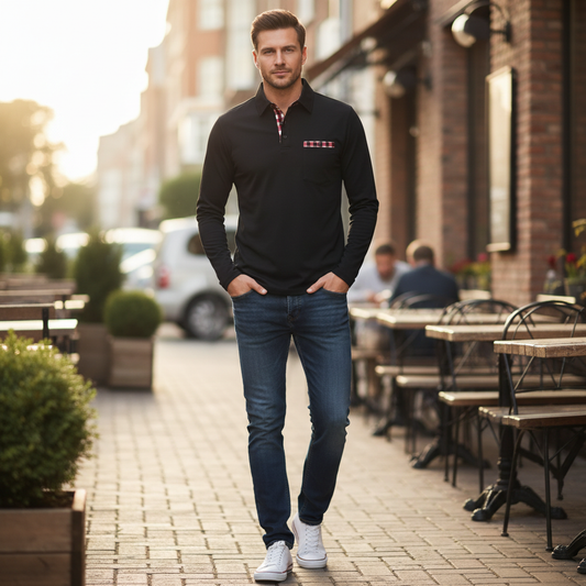Polo Manga Larga Hombre Clásico | Polos Hombre Elegantes