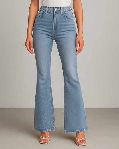 Jeans de Cintura Alta para Damas – Look de Denim de Cintura Alta - 